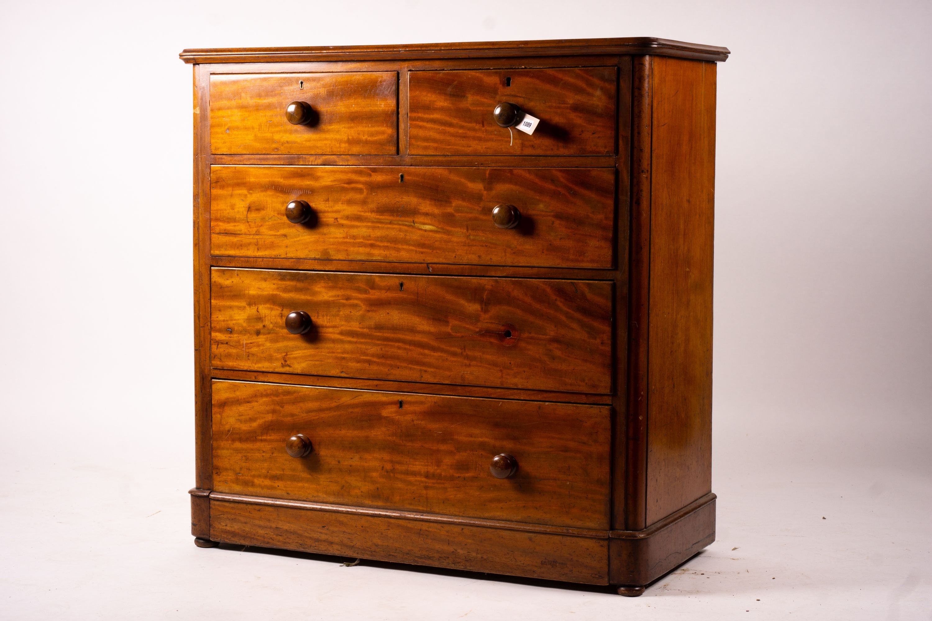 A Victorian mahogany chest, width 112cm, depth 51cm, height 112cm